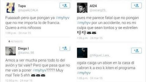 Tuits 'MYHYV' y accidente de avión