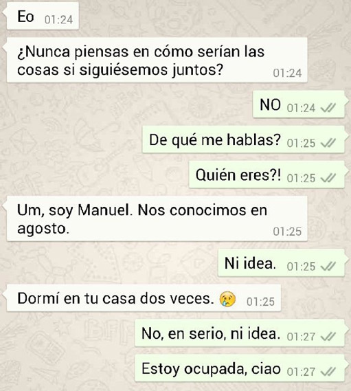 Conversaciones con exnovios por whatsapp