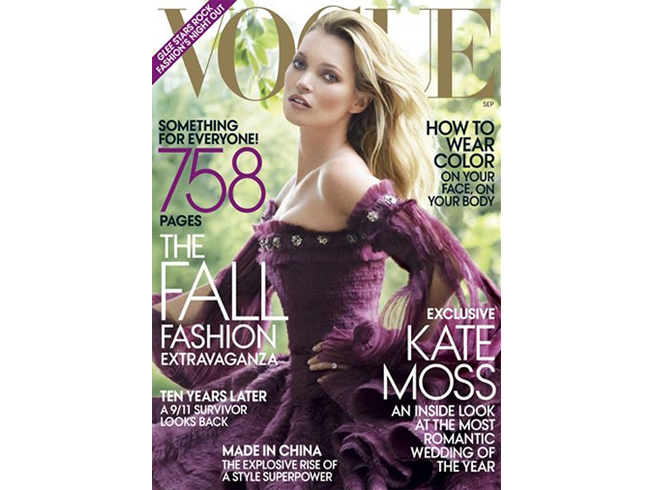 Vogue Septiembre y su despliegue con la boda de Kate Moss