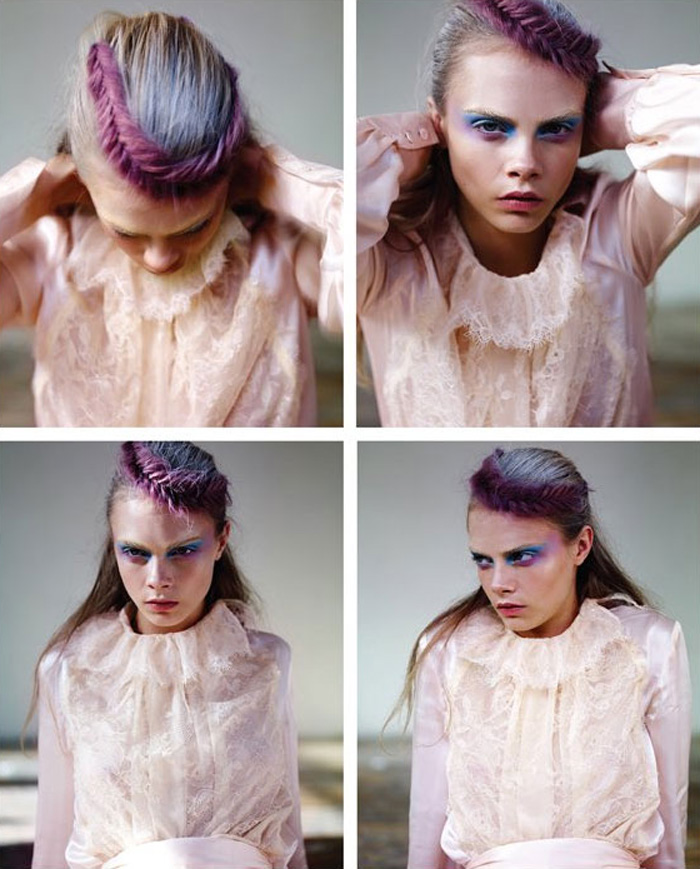 Dos tendencias juntas: trenzas y tintes de colores