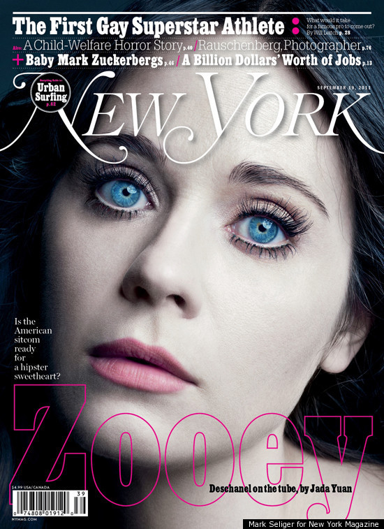 La mirada de Zooey Deschanel llena la portada de New York Magazine