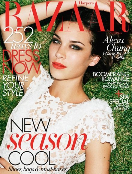 Alexa Chung en la portada de octubre de Harper's Bazaar