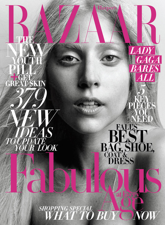 Lady Gaga, prácticamente sin maquillaje, en la portada de Harper's Bazaar