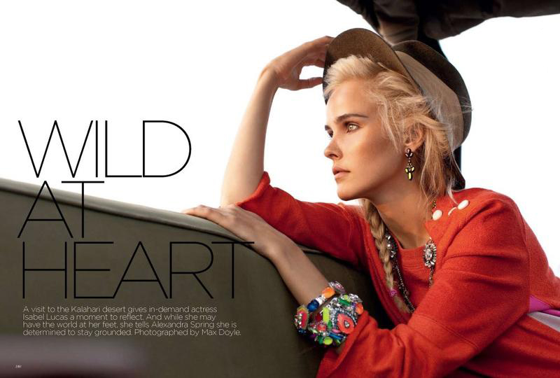 Wild At Heart, editorial de Vogue Australia con Isabel Lucas como modelo