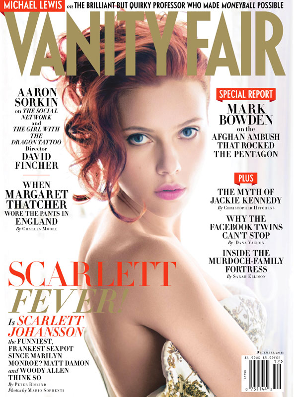 Scarlett Johansson con un maquillaje muy natural en la portada de Vanity Fair