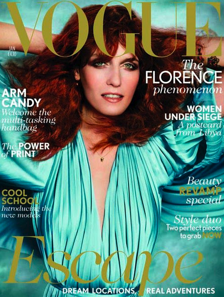 Florence Welch en la portada de enero de Vogue 2012