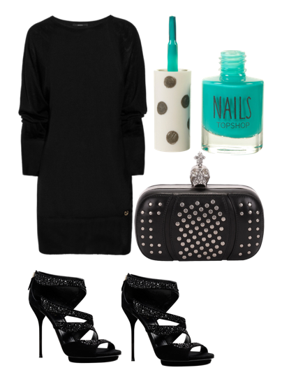 Márcate un look total black con manicura flúor