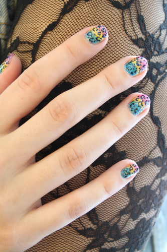 Tutorial de manicura leopardo multicolor