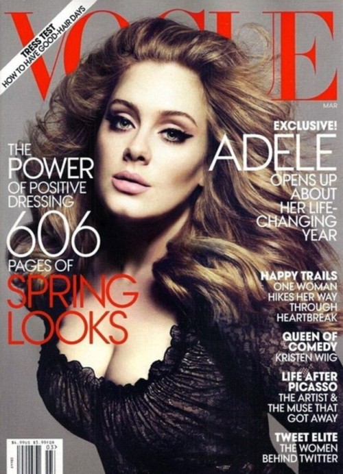 ¡Caramba con Adele! La cantante posa espectacular en la portada de marzo de Vogue