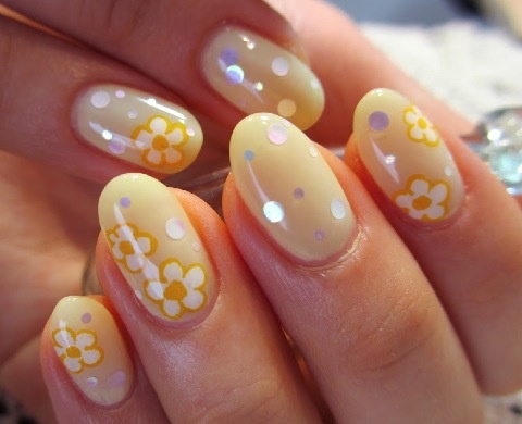 Especial manicuras con dibujos de flores 