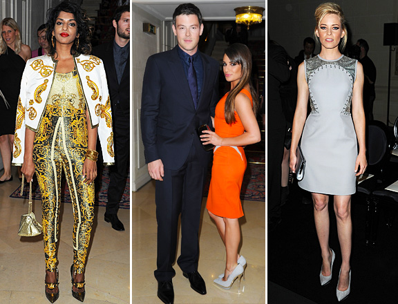 Las famosas eligen el desfile de Versace Alta Costura para ir en tropel