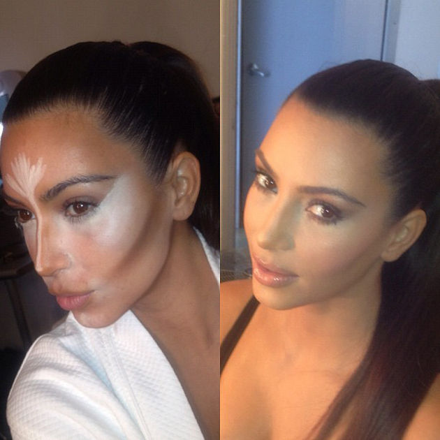 Kim Kardashian y el antes y el después de su maquillaje