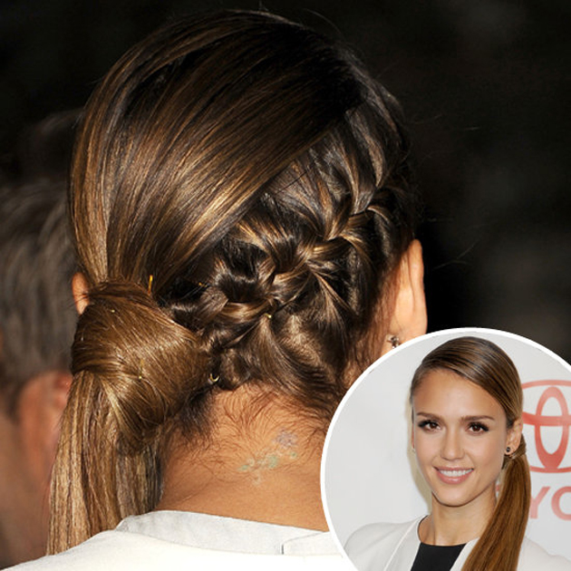 Jessica Alba y su trenza-coleta 