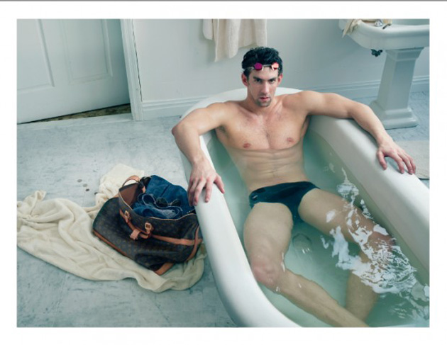 Michael Phelps se mete en la bañera por Louis Vuitton