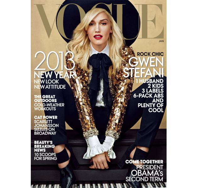 Gwen Stefani vestida de Saint Laurent Paris en la portada de Vogue 