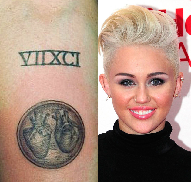 Miley Cyrus se tatúa el corazón anatómico de Leonardo Da Vinci 