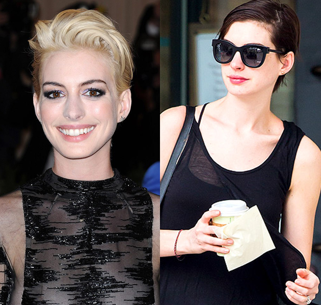 Anne Hathaway abandona el pelo rubio y vuelve al moreno 