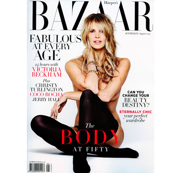 Elle Mcpherson repite su posado en Playboy para Harper's Bazaar 