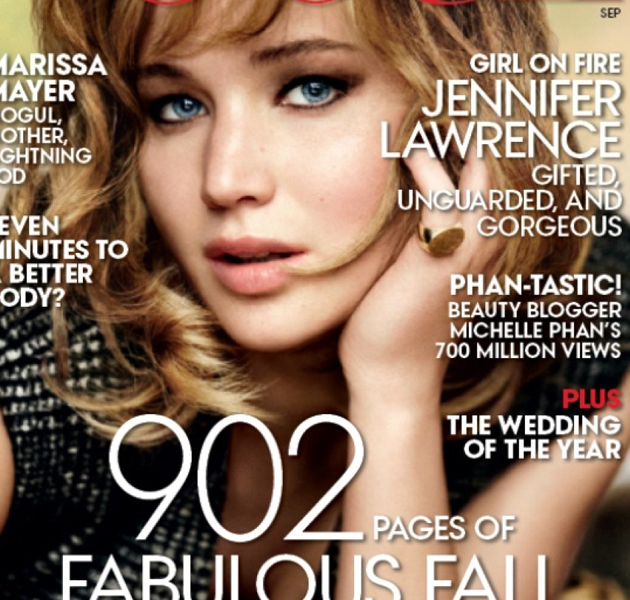 Jennifer Lawrence en la portada de septiembre de Vogue USA 