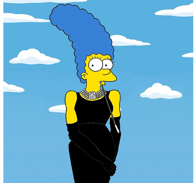 Marge Simpson vestida de los mejores diseñadores de moda