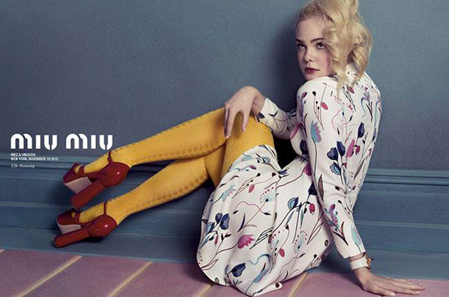 Elle Fanning en la campaña de Miu Miu 
