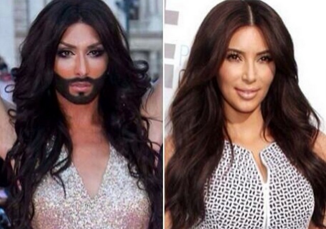 ¿Parecido entre Conchita Wurst y Kim Kardashian?