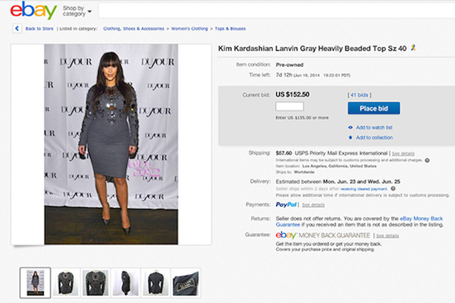 Kim Kardashian ebay
