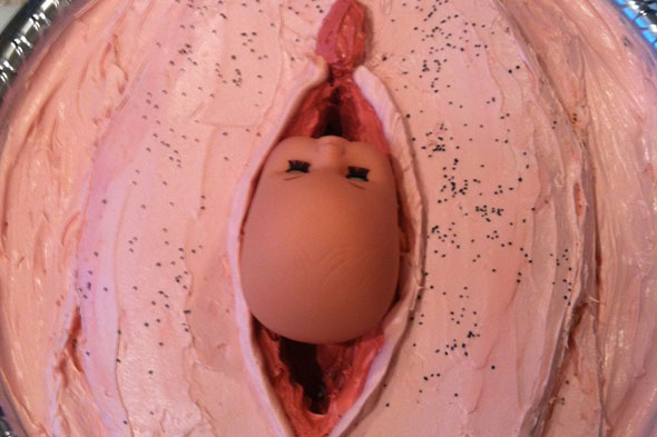 pastel con forma de vagina