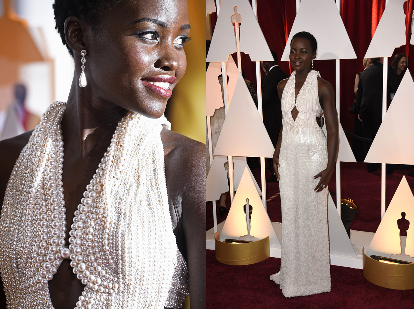 En el vestido de Lupita Nyong'o de los Oscar había... ¡6.000 perlas!