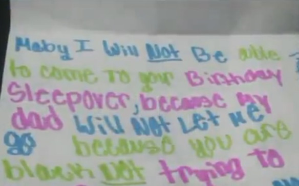 carta de una niña a su amiga negra