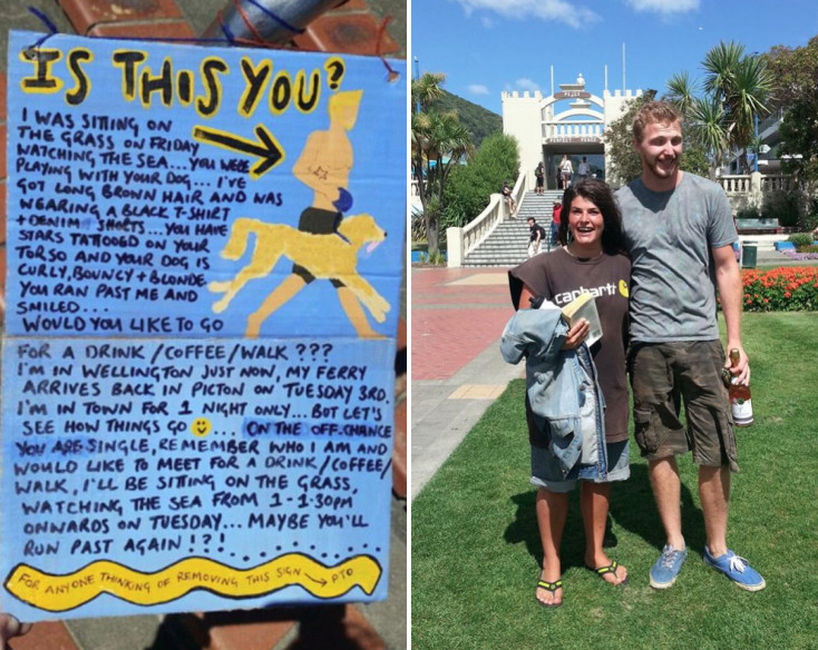 puso un cartel para buscar a un chico que le había gustado