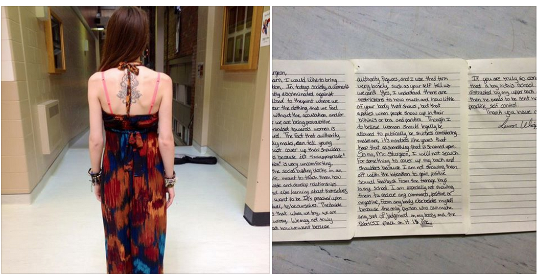 carta de alumna vestido inapropiado