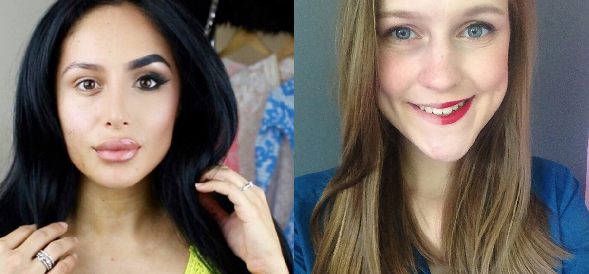 thepowerofmakeup selfie con media cara maquillada