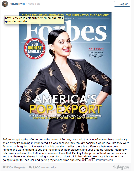 katy perry portada forbes mejor pagada