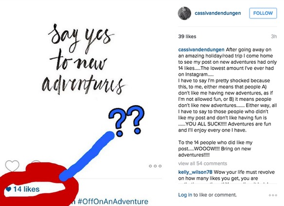 indignada por los likes