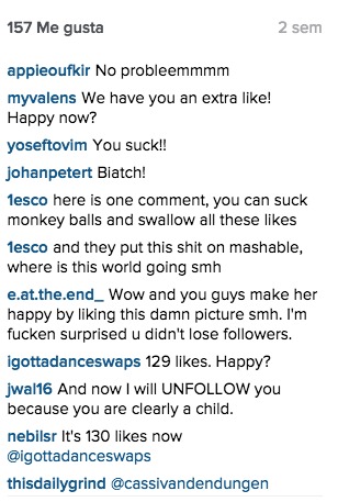 indignada por los likes