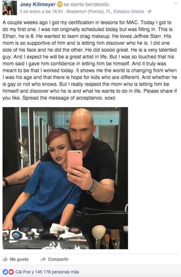 niño ocho años maquillaje