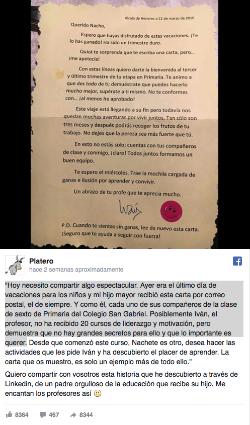 carta de un profesor a sus alumnos