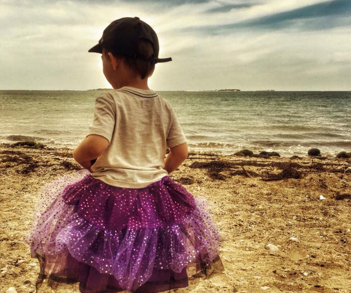 carta madre de niño con tutu