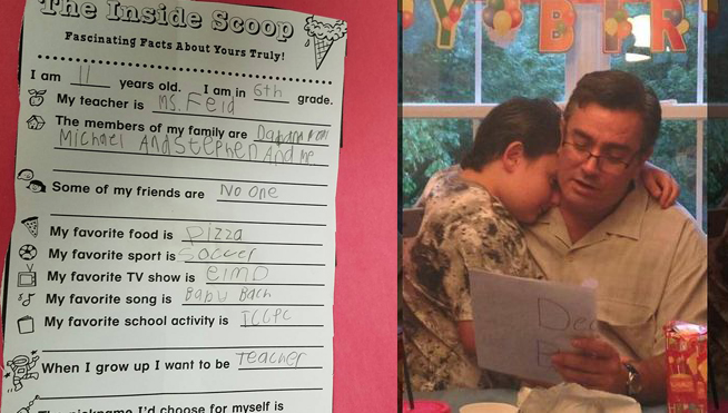 carta padre niño autista