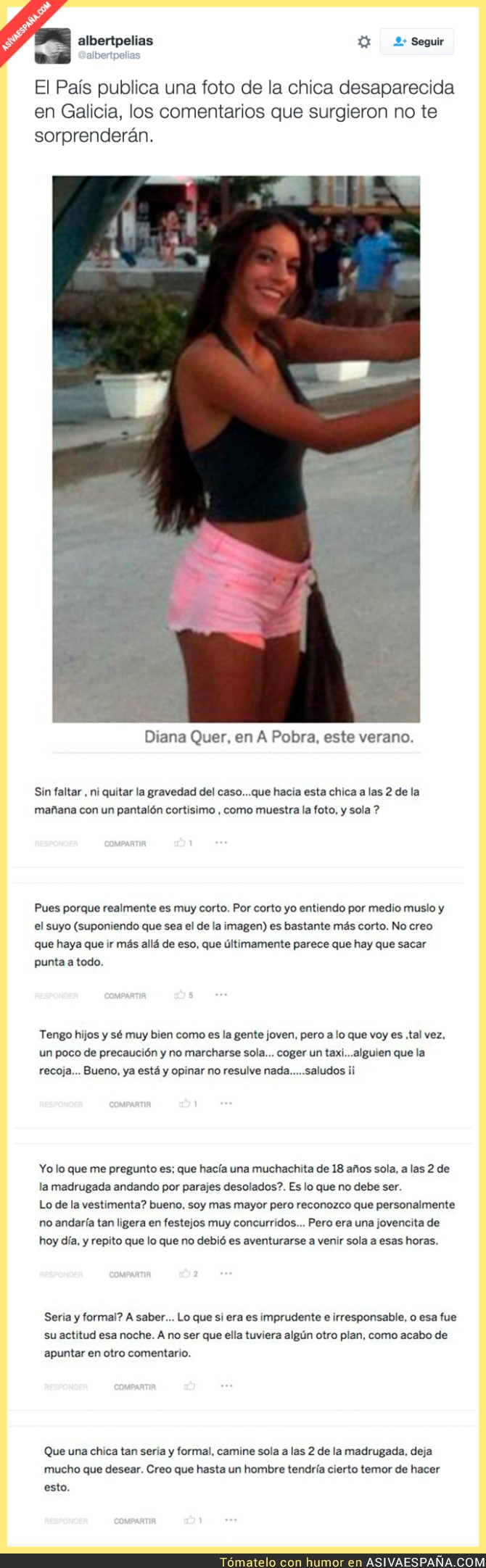 comentarios desaparicion diana quer