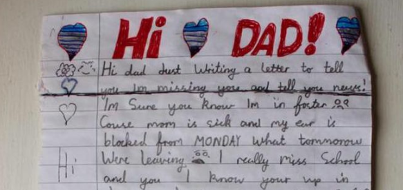 carta niño padre fallecido