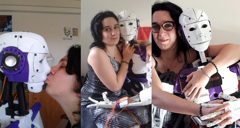 mujer enamorada de un robot