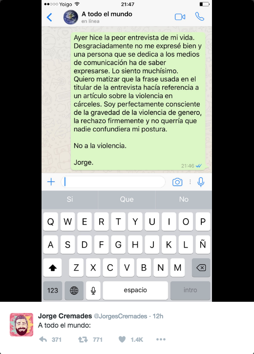 respuesta jorge cremades