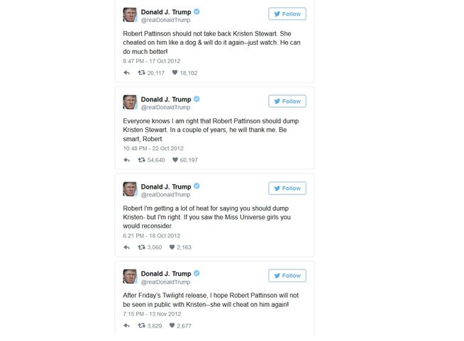 tuits trump kristen stewart