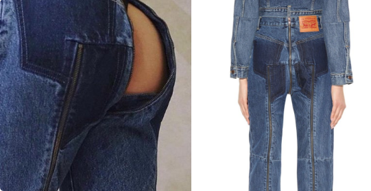 vaqueros cremallera en el culo