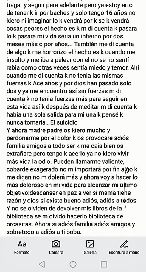 Adolescente se suicida en Madrid y deja una misteriosa NOTA DE SUICIDIO en el móvil