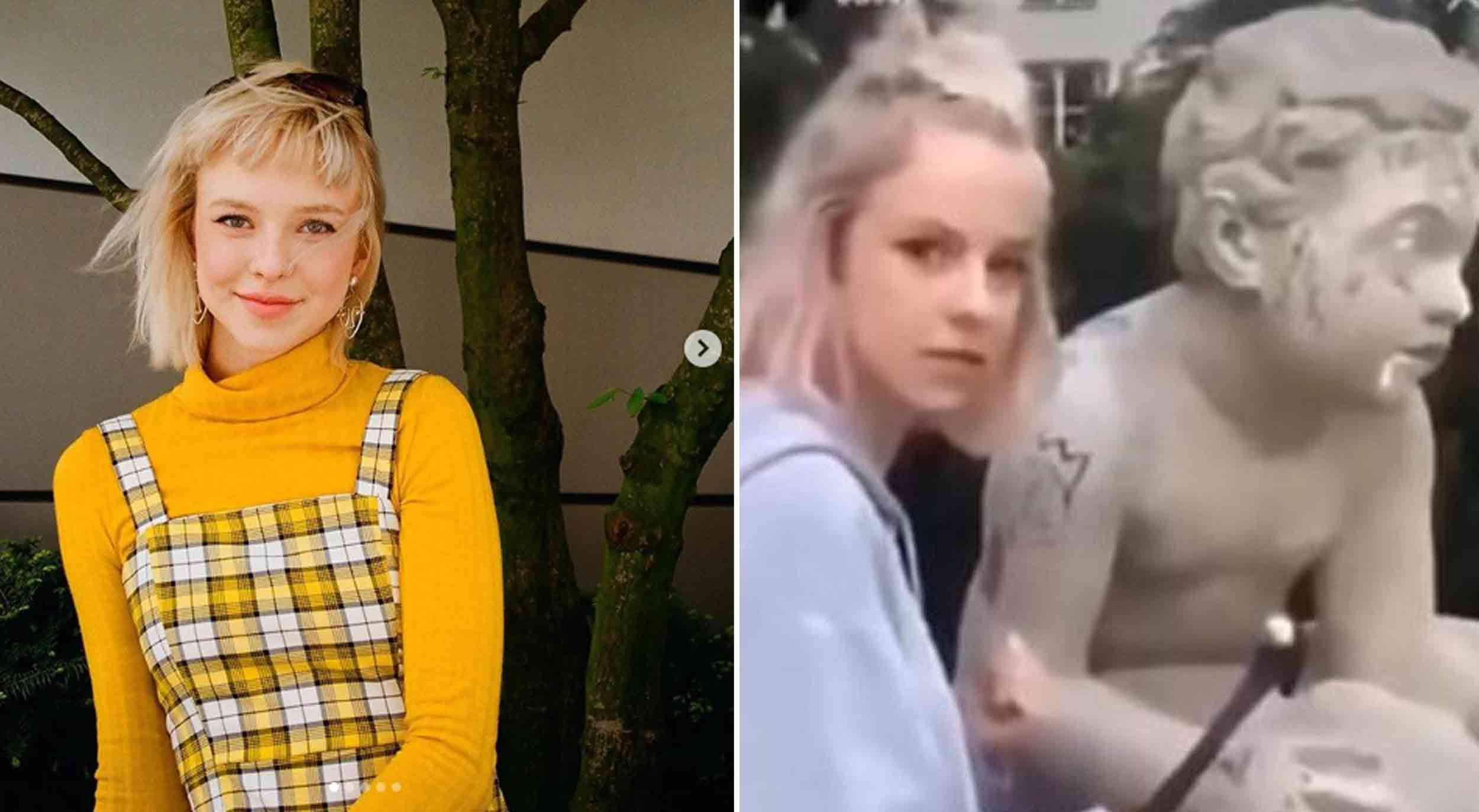 Una influencer destroza a MARTILLAZOS una escultura antigua para ganar FOLLOWERS