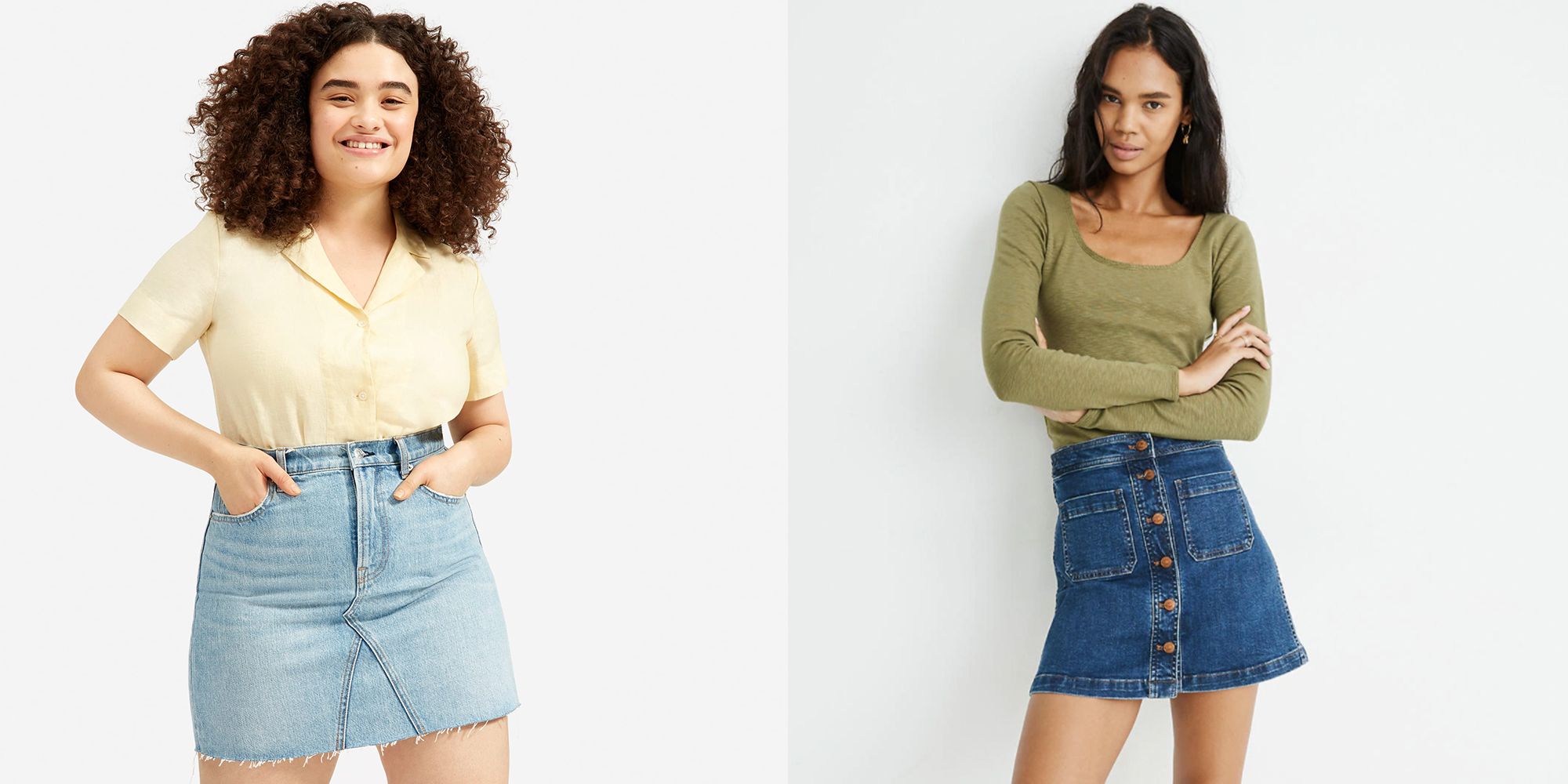 15 faldas vaqueras que son asequibles, bonitas y cómodas.