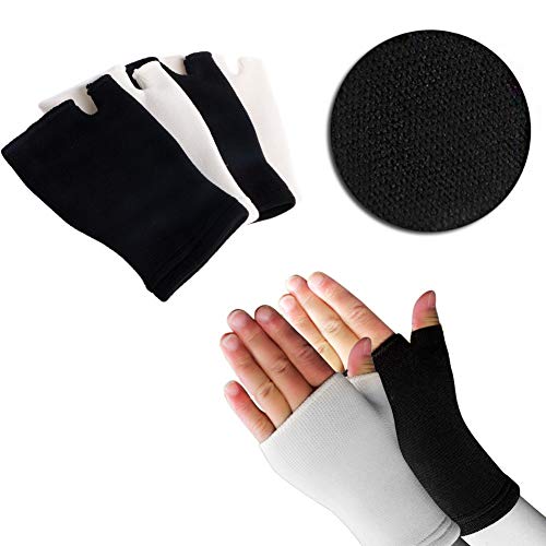1 par de Guantes de Palm elástico muñeca de la Mano Compatible con Artritis Ayuda del Apoyo de la Manga (Color : White)